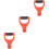 3Pièces Remplacement Pelle Ergonomique D-Forme Rouge PVC 7