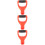 3Pièces Remplacement Pelle Ergonomique D-Forme Rouge PVC 10