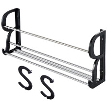 3Pcs Multi Color Wall Mounted Shoe Rack PP Stainless Steel No Punch