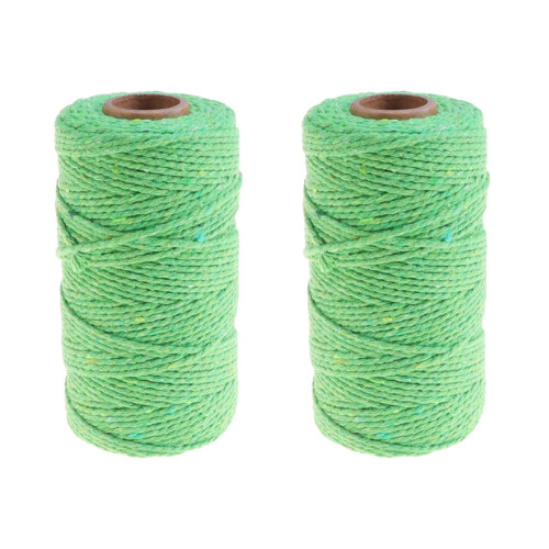 2Pièces Corde Coton 2Mm Verte Pour Mural Décoration DIY 1