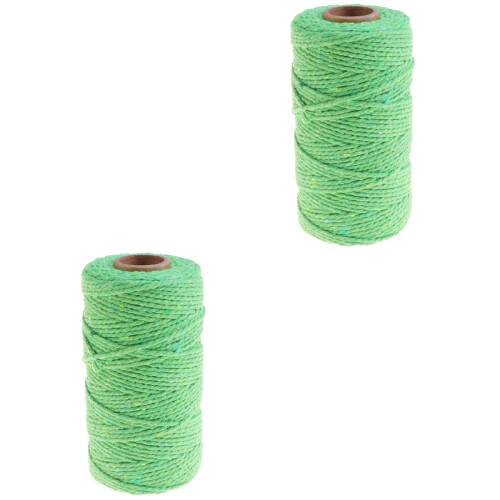 2Pièces Corde Coton 2Mm Verte Pour Mural Décoration DIY 2