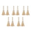 10Pièces Ustensiles Beige Poils Manche Bois Long 6