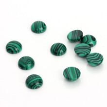 60Pièces Cabochons Ronds Malachite Vert 6Mm Pour Artisanat