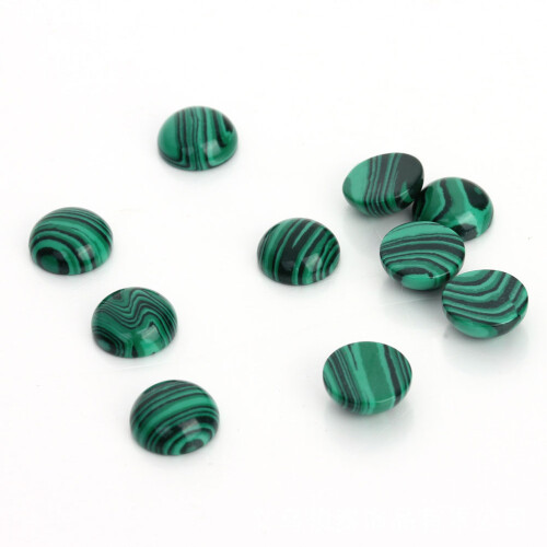 60Pièces Cabochons Ronds Malachite Vert 6Mm Pour Artisanat