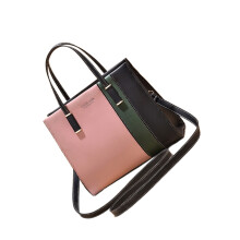 Dames Crossbody Tas Kleurblok Schoudertas-roze en zwart