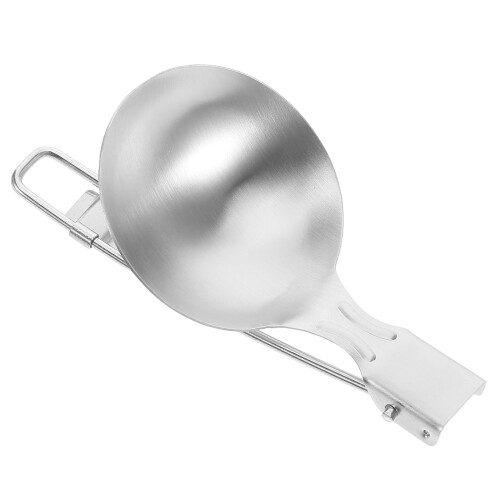 5Pièces Cuillères De Camping Pliables Acier Argent Portable