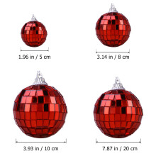 2Pièces Boule Miroir Rouge Rotation Brillante Pour Mariage