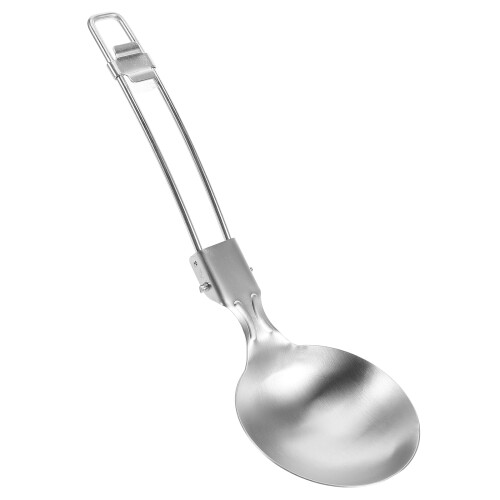 5Pièces Cuillères De Camping Pliables Acier Argent Portable 1