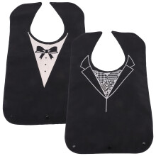 10Pcs Waterproof Adult Bibs Black Reusable Dining Clothing Protectors