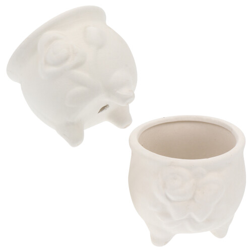 4Pièces Cache-Pots Céramique DIY Peignable Pour Enfants Créatifs