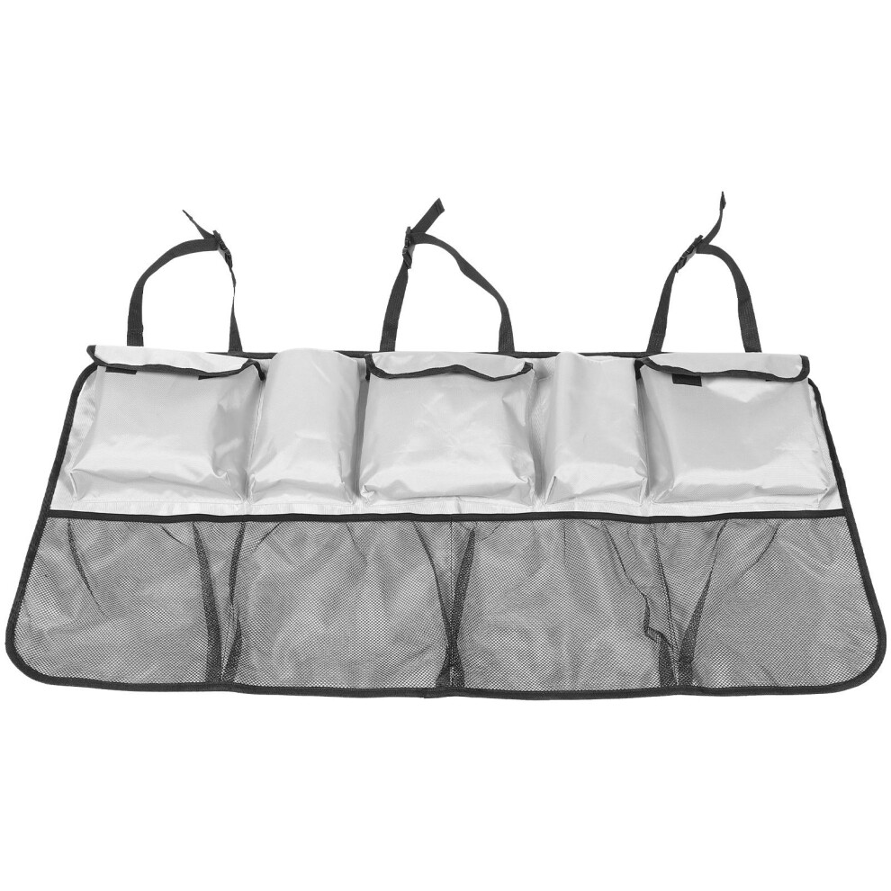 3Pcs Durable Car Trunk Organizer Backseat Hanging Storage For Suv Grey 3603890137596