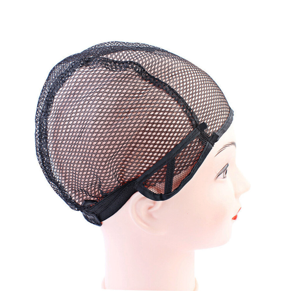 Villcase 10Pcs Black Mesh Wig Making Caps Stretch Net Adjustable Hair Nets