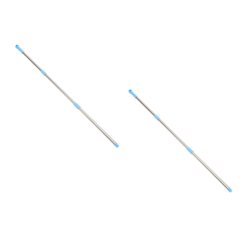 2Pcs 3-Section Mop Handle Replacement Rod Stainless Steel and Plastic 2