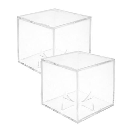 8Pcs Transparent Baseball Display Cases Acrylic Holders for Storage