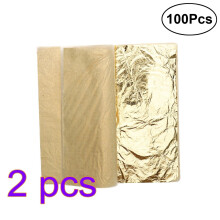 200Pcs Metallic Gold Leaf Sheets Foil for Crafts Frames and Furniture