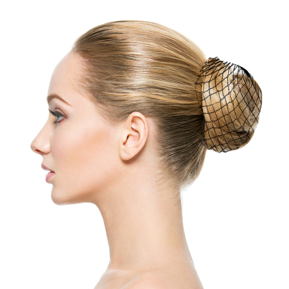 Happyyami Unisex Black 400Pcs Elastic Hair Net Mesh For Ballet Bun & Professional Use