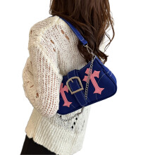 Kleine vierkante tas canvas crossbody tas Vrijetijdstassen-Blauw