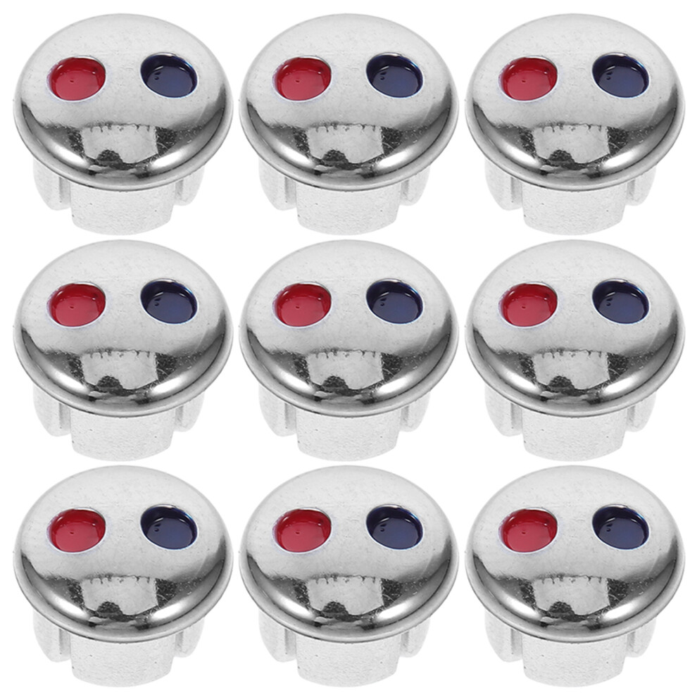 50Pcs Silver Faucet Temperature Indicator Buttons Hot Cold Markers 3611845423052