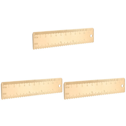 3Pcs Compact Metal Rulers for Students Office Drawing and Engineering 2