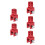 5Pcs Motorcycle Shock Extender Aluminum Alloy Red Rear Riser Adapter 6