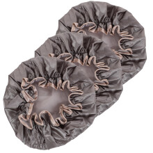 6Pcs Reusable Grey Shower Caps for Women Waterproof Bath Hair Covers
