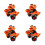 4Pcs Dinosaur Car for Kids Pull Back Toy Orange Educational Car 5