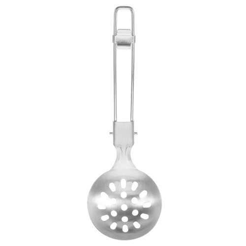 3Pcs Compact Silver Foldable Spoon Stainless Steel Camping Utensils 1
