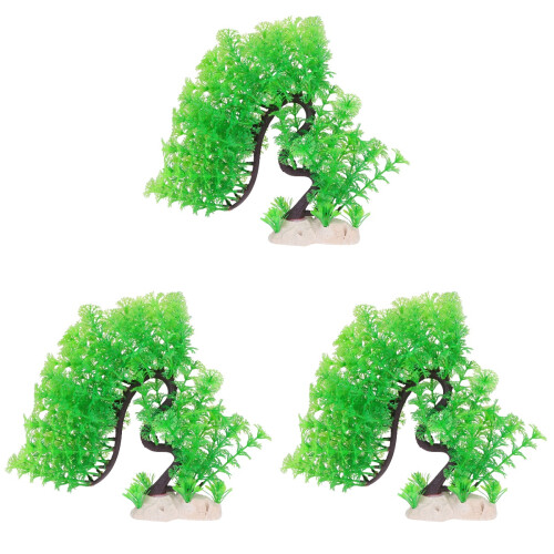 3Pcs Safe Artificial Tank Plants Tree for Aquarium Decor 1