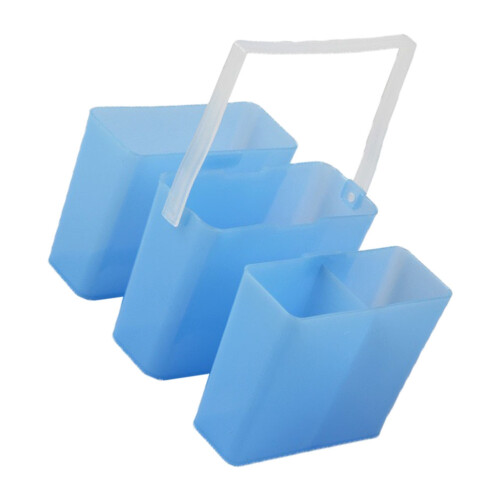2Pcs Blue Plastic Painting Brush Holder Multi-Functional Wash Bucket