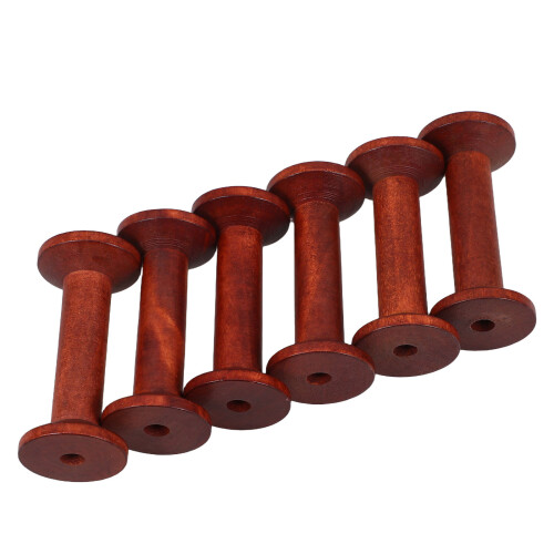 12Pcs Wooden Thread Spools Light Brown Vintage Organizer for Sewing 1