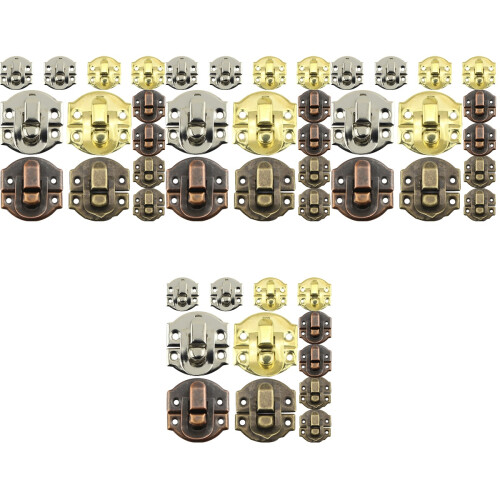 128Pcs Durable Iron Toggle Hasp Latch for Drawer and Box Replacement 2