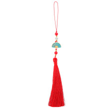 4Pcs Red Chinese Tassel Pendant Keychain for Martial Arts Decor