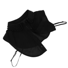 4Pcs Black Jeweled Detachable Fake Collar Polyester for Women Elegant