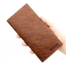 Versatile Long Clutch Wallet for Men PU Casual-light brown