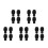 20Pcs Black Silicone Drumstick Tips Noise Reducing Practice Silencers 9