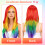 3St Realistische Lange Gradient Pruik Cosplay Multi Haarstuk 8
