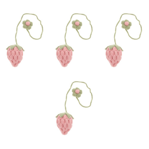 4St Roze Creatieve Gehaakte Auto Hangdecor Voor 2