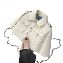 Chain Bag Lady Purse Fashion Simple Leisure Bag Solid-off white