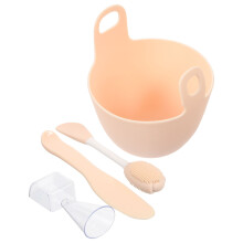 4Sets Gezichtsmasker Mengkom Lichtgeel Plastic Set Voor Huidverzorging