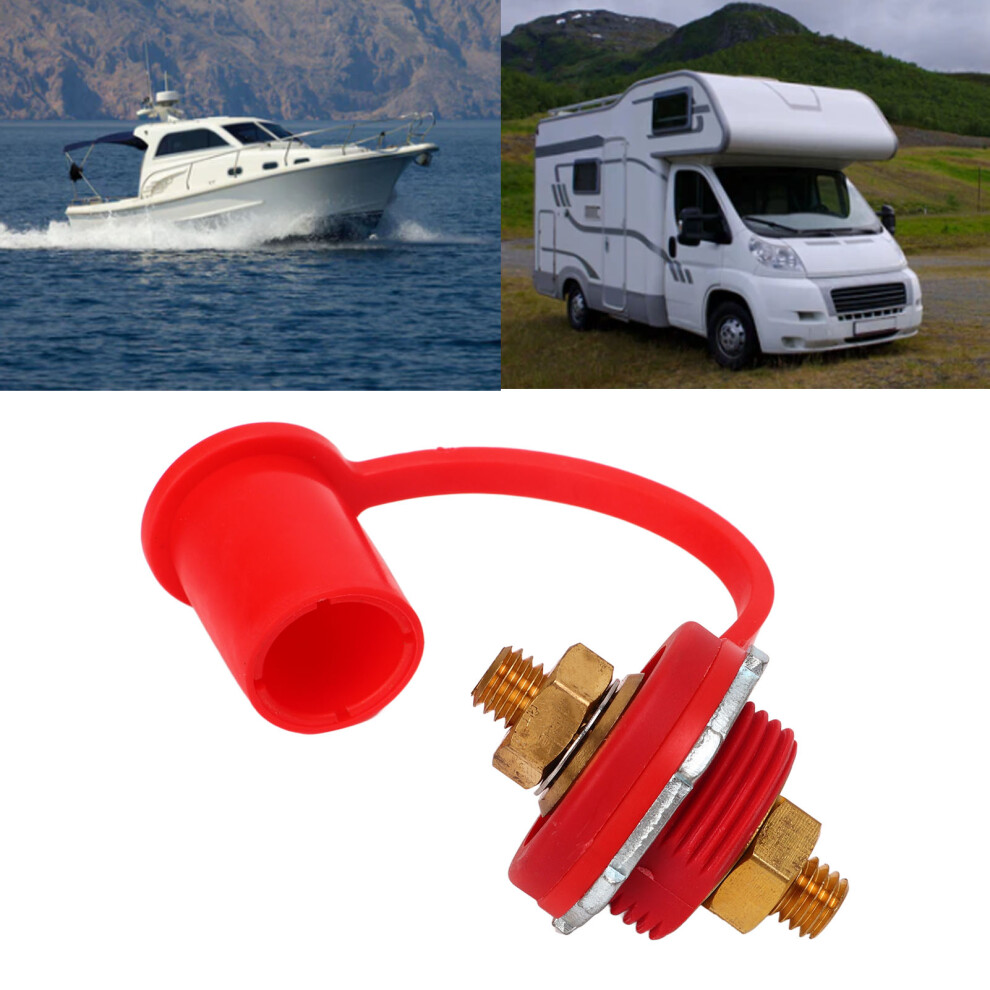 250A Brass Battery Terminal Connector 3/8In For Car Rv Boat Red 6921381322687