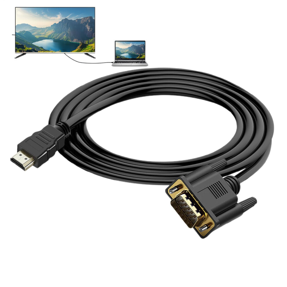 Hd To Vga Adapter Converter - Anti-Interference Cable For Pc Computer Monitors, Stable Transmission, 1080P Compatibility 9426802575965
