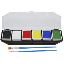 Conjunto de pintura facial segura para peles sensíveis, ativada por água, ecológica, em formato de pastilha, de secagem rápida, à prova d'água