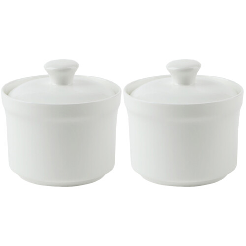 2Pièces Bols En Céramique Couvercle - Idéal Soupe Pudding 1