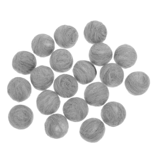 80Pièces Mini Boules En Laine Feutrée Grise Pour