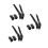 6Pièces Boucles De Serrage Roller Noir PP Design Multifonction 3