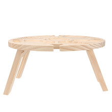 2Pz Tavolo Pieghevole Portatile Khaki Per Vino E Picnic in Legno