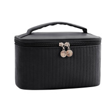 Fashionable Large Capacity PU Makeup Bags Travel Toiletry-Black