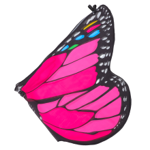 3St Roze Chiffon Vlindervleugels Cape Voor Halloween Cosplay