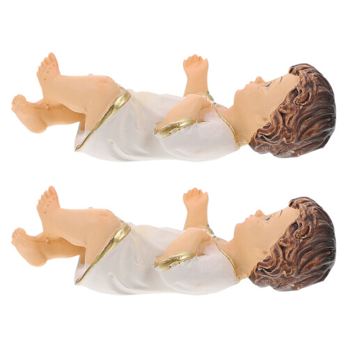 4St Resin Baby Beeldjes Multi Kleur Kerstversiering 2