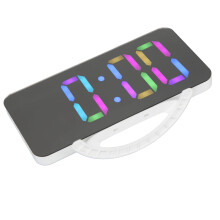RGB-LED-Spiegel-Uhr Desktop-Wecker mit Lichtsensor 15,87,8 cm